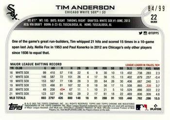 2022 Topps Gilded Collection #22 Tim Anderson Back