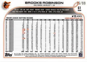 2022 Topps Gilded Collection #61 Brooks Robinson Back