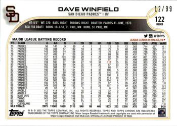 2022 Topps Gilded Collection #122 Dave Winfield Back