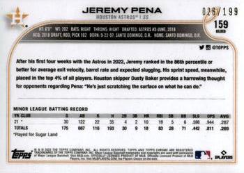 2022 Topps Gilded Collection #159 Jeremy Pena Back