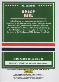 2022 Panini USA Baseball Stars & Stripes - USA Baseball Materials #USAM-BE Brady Ebel Back