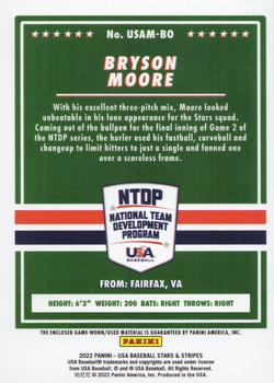 2022 Panini USA Baseball Stars & Stripes - USA Baseball Materials #USAM-BO Bryson Moore Back