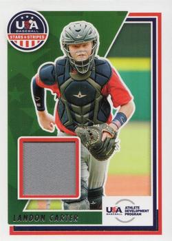 2022 Panini USA Baseball Stars & Stripes - USA Baseball Materials #USAM-LC Landon Carter Front
