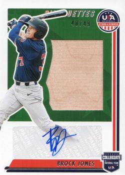 2022 Panini USA Baseball Stars & Stripes - USA Baseball Silhouettes Signatures Bats #SIL-BJ Brock Jones Front