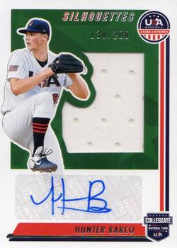 2022 Panini USA Baseball Stars & Stripes - USA Baseball Silhouettes Signatures Jerseys #SIL-HB Hunter Barco Front
