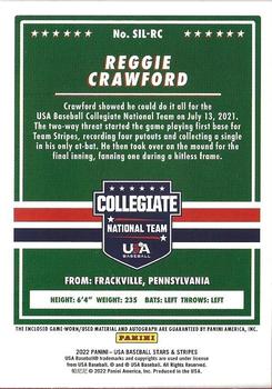 2022 Panini USA Baseball Stars & Stripes - USA Baseball Silhouettes Signatures Jerseys #SIL-RC Reggie Crawford Back