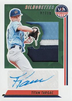 2022 Panini USA Baseball Stars & Stripes - USA Baseball Silhouettes Signatures Jerseys Prime #SIL-TT Titan Targac Front