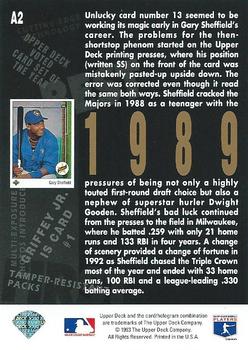 1993 Upper Deck - 5th Anniversary #A2 Gary Sheffield Back