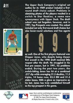 1993 Upper Deck - 5th Anniversary #A11 Chipper Jones Back