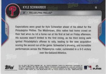 2022 Topps Now #10 Kyle Schwarber Back