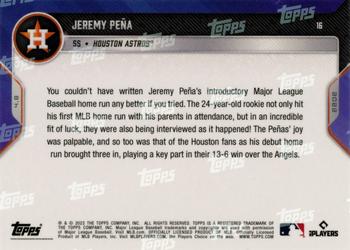 2022 Topps Now #16 Jeremy Peña Back