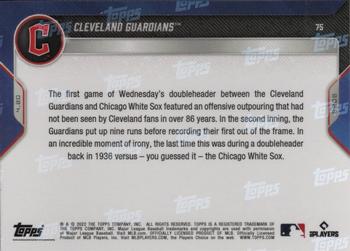 2022 Topps Now #75 Cleveland Guardians Back
