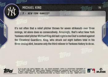 2022 Topps Now #79 Michael King Back
