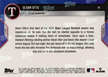 2022 Topps Now #81 Glenn Otto Back