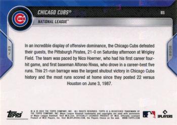 2022 Topps Now #85 Chicago Cubs Back