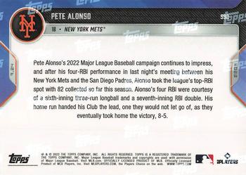 2022 Topps Now #592 Pete Alonso Back
