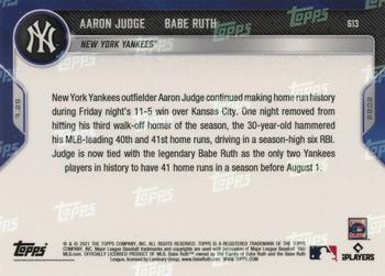 2022 Topps Now #613 Aaron Judge / Babe Ruth Back