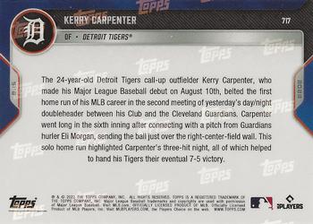 2022 Topps Now #717 Kerry Carpenter Back