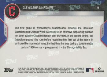 2022 Topps Now - Purple #75 Cleveland Guardians Back