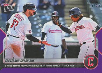 2022 Topps Now - Purple #75 Cleveland Guardians Front