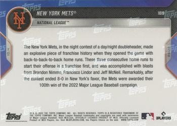 2022 Topps Now - Red #1015 New York Mets Back