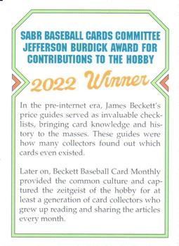 2022 SABR Jefferson Burdick Award #NNO Dr. James Beckett Back