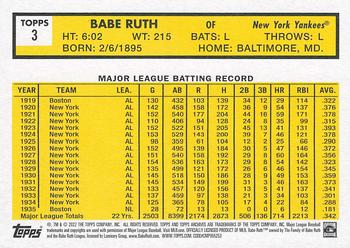 2022 Topps Archives #3 Babe Ruth Back
