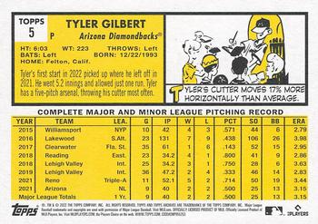 2022 Topps Archives #5 Tyler Gilbert Back