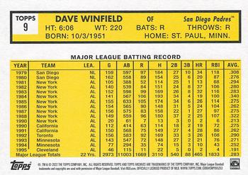 2022 Topps Archives #9 Dave Winfield Back