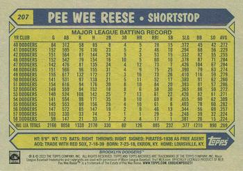 2022 Topps Archives #207 Pee Wee Reese Back
