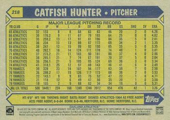 2022 Topps Archives #218 Catfish Hunter Back
