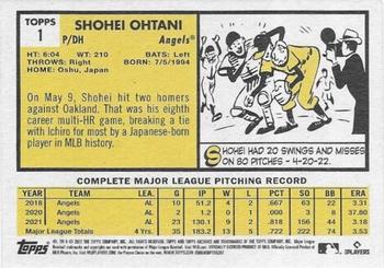 2022 Topps Archives #1 Shohei Ohtani Back