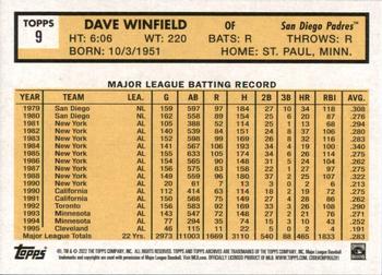 2022 Topps Archives #9 Dave Winfield Back