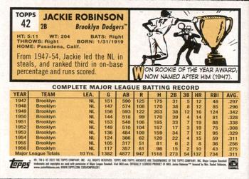 2022 Topps Archives #42 Jackie Robinson Back