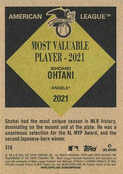 2022 Topps Archives #316 Shohei Ohtani Back