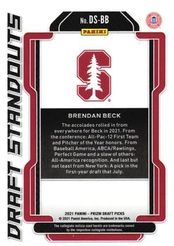 2021 Panini Prizm Draft Picks - Draft Standouts #DS-BB Brendan Beck Back