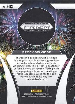 2021 Panini Prizm Draft Picks - Fireworks #F-BS Brock Selvidge Back