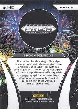 2021 Panini Prizm Draft Picks - Fireworks Silver Prizm #F-BS Brock Selvidge Back