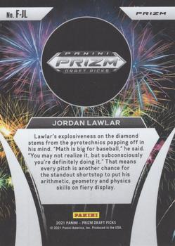 2021 Panini Prizm Draft Picks - Fireworks Silver Prizm #F-JL Jordan Lawlar Back