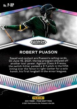 2021 Panini Prizm Draft Picks - Prospects #P-RP Robert Puason Back