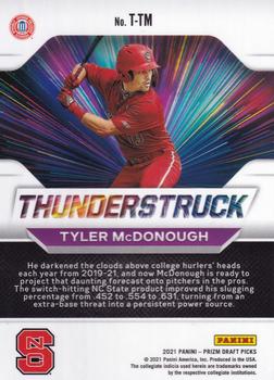 2021 Panini Prizm Draft Picks - Thunderstruck #T-TM Tyler McDonough Back