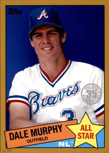 2020 Topps 1985 Topps Baseball 35th Anniversary All-Stars 5x7 - Gold 5x7 #85AS-28 Dale Murphy Front