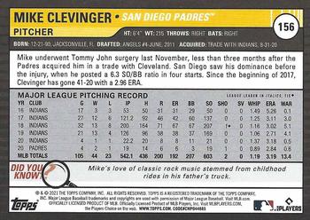 2021 Topps Big League - Orange #156 Mike Clevinger Back