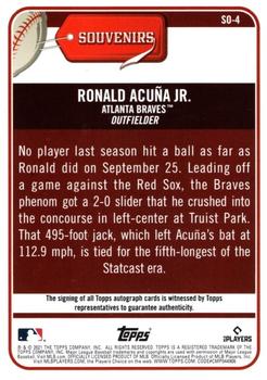 2021 Topps Big League - Souvenirs Autographs #SO-4 Ronald Acuña Jr. Back
