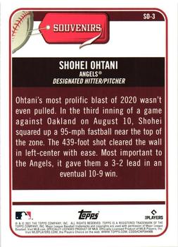 2021 Topps Big League - Souvenirs #SO-3 Shohei Ohtani Back