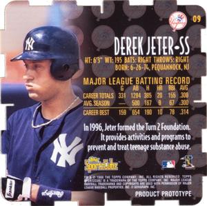 1998 Topps Sportzcubz #9 Derek Jeter Back