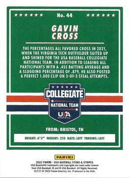 2022 Panini USA Baseball Stars & Stripes - Base Longevity (Hobby) #44 Gavin Cross Back