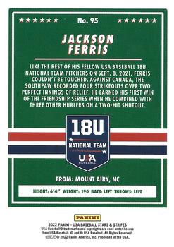 2022 Panini USA Baseball Stars & Stripes - Base Longevity (Hobby) #95 Jackson Ferris Back