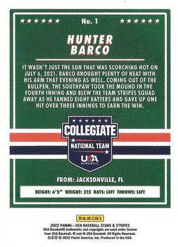 2022 Panini USA Baseball Stars & Stripes - Longevity (Retail Base) #1 Hunter Barco Back