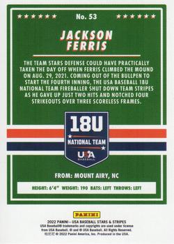 2022 Panini USA Baseball Stars & Stripes - Longevity (Retail Base) #53 Jackson Ferris Back